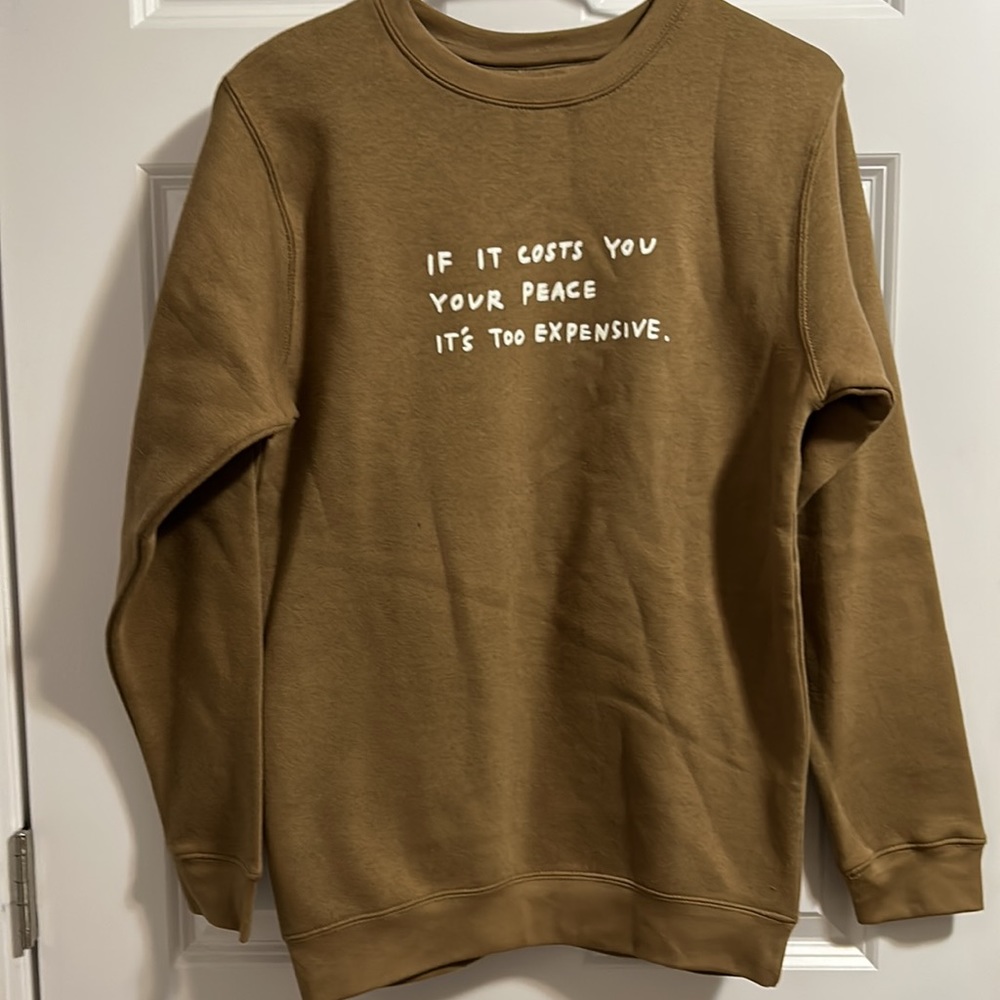 Wear the Peace Brown Sweater sz S
